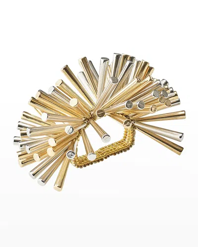 Kim Seybert Fringe Napkin Ring In Gold/silver