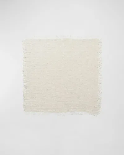 Kim Seybert Fringe Napkin In White/gold