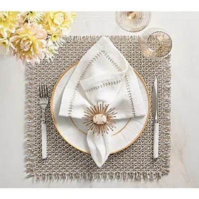 Kim Seybert Fringe Placemat In Gold And Silver