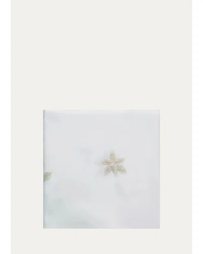 Kim Seybert Gilded Breeze Embroidered Tablecloth, 54" X 126" In White