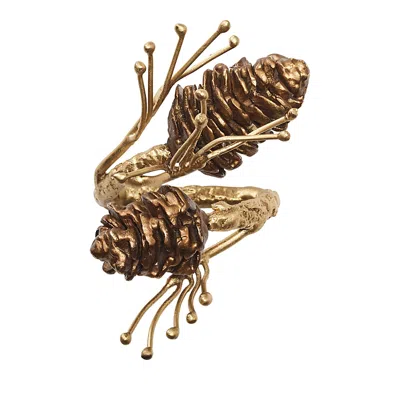 KIM SEYBERT GILDED PINE NAPKIN RING