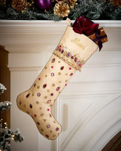 Kim Seybert Gilded Plum Christmas Stocking, Personalized