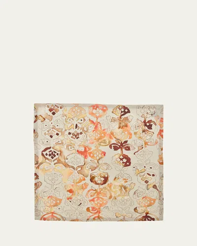 Kim Seybert Giverny Floral Napkin In Brown