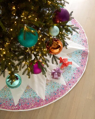 Kim Seybert Hand-beaded Enchanted Christmas Tree Skirt, 64" In Multi