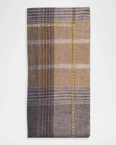 Kim Seybert Henley Embroidered Plaid Napkin In Multi