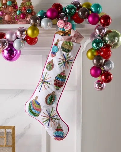 Kim Seybert Holly Jolly Beaded Stocking