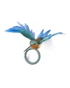 Kim Seybert Humm Napkin Ring In Blue/green