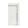 Kim Seybert Silver Impression Napkin In White/silver