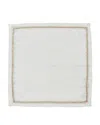 Kim Seybert Jardin Linen Napkin In White/gold/silver