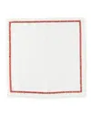 Kim Seybert Jardin Napkin In White &amp; Coral