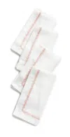 Kim Seybert Jardin Napkins Set Of 4 White/blush In White