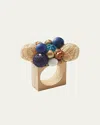 Kim Seybert Java Napkin Ring In Natural/navy/white