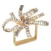 Kim Seybert Jeweled Bow Napkin Ring In Gold & Crystal, Set Of 4 In A Gift Box In Gold/crystal