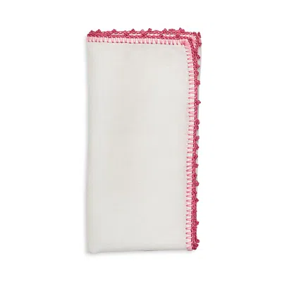 Kim Seybert Knotted Edge Linen Napkin In White