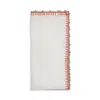 Kim Seybert Knotted Edge Linen Napkin In White/natural/orange
