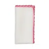 Kim Seybert Knotted Edge Napkin In White/pink/blush