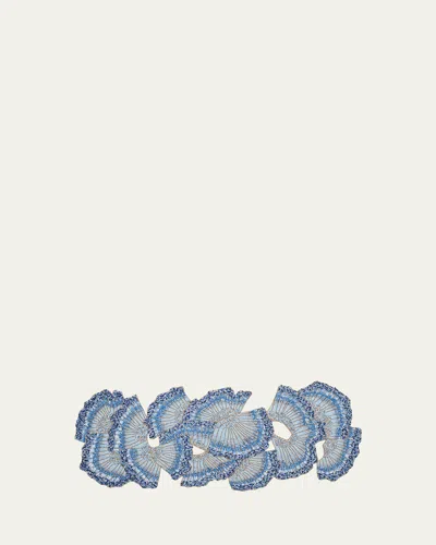 Kim Seybert Lagoon Beaded Table Runner, 16" X 39" In Blue