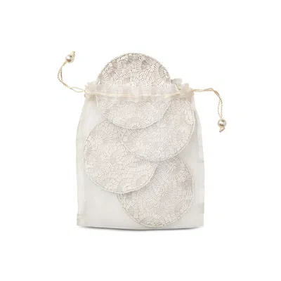 Kim Seybert Lune Drink Coasters In White, Gift Set Of 4