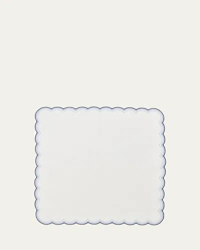 Kim Seybert Lune Embroidered Scalloped-edge Napkin, Blue