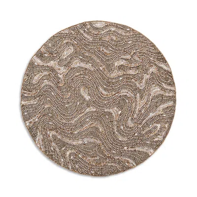 Kim Seybert Luster Beaded Round Placemat In Neutral
