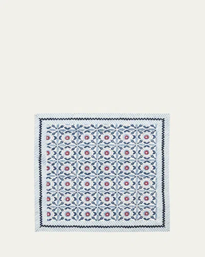 Kim Seybert Majorelle Block-printed Napkin In Redwhiteblue