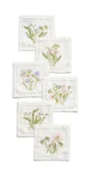 Kim Seybert Meadow Cocktail Napkins Set Of 6 Multi In Multi