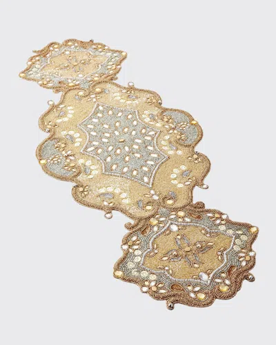 Kim Seybert Metallic Baroque Table Runner In Gold