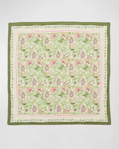 Kim Seybert Mira Napkin In Green/pink