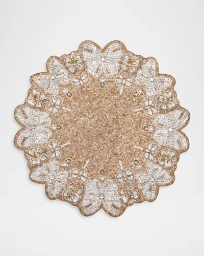 Kim Seybert Monarch Beaded Placemat In Brown