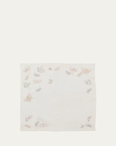 Kim Seybert Monarch Garden Linen Napkin In White