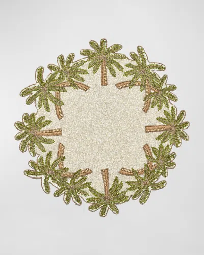 Kim Seybert Oasis Beaded Placemat In Green