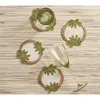 Kim Seybert Oasis Coasters In Ivory, Green And Gold, Set Of 4