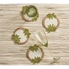 Kim Seybert Oasis Coasters In Ivory, Green And Gold, Set Of 4 In Ivory/green