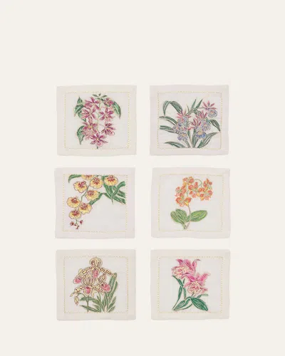Kim Seybert Orchid Cocktail Napkins, Set Of 6 In Multi