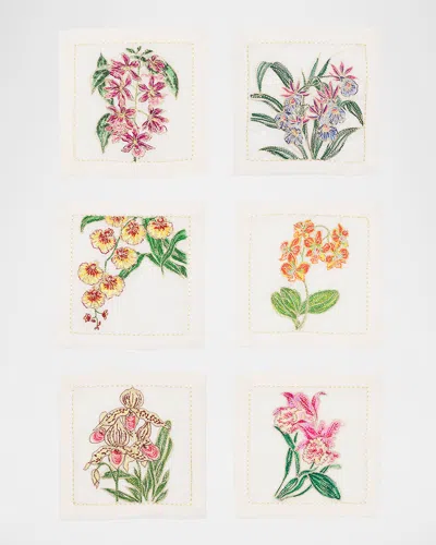 Kim Seybert Orchid Cocktail Napkins, Set Of 6 In Multi