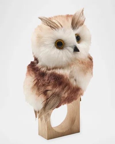 Kim Seybert Owl Napkin Ring In Brown