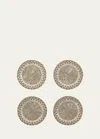 Kim Seybert Palisade Coasters, Set Of 4 In Goldsilver