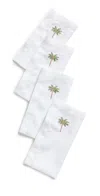 Kim Seybert Palm Tree Napkins Set Of 4 White/multi In White