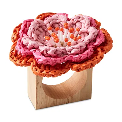 Kim Seybert Pareo Napkin Ring In Pink & Orange In Multi