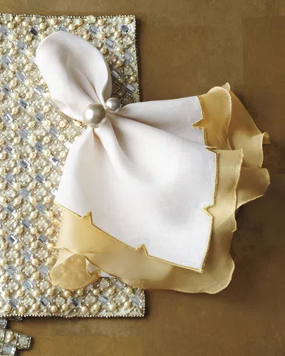 Kim Seybert Pearl Napkin Ring In Ivory/gold