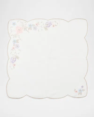 Kim Seybert Printemps Embroidered Napkin In White