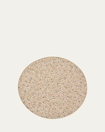 Kim Seybert Rapture Beaded Placemat In Champagne/crystal