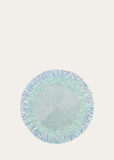 Kim Seybert Ray Beaded Placemat In Periwinkle/seafoam
