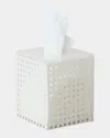 Kim Seybert Reed Tissue Box, White In White