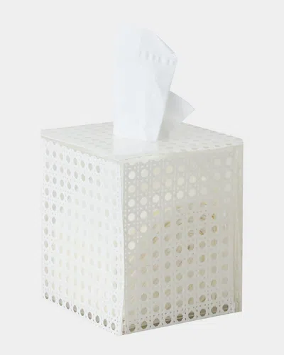 Kim Seybert Reed Tissue Box, White