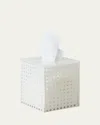 Kim Seybert Reed Tissue Box, White In White