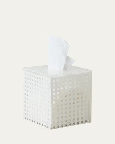 KIM SEYBERT REED TISSUE BOX, WHITE