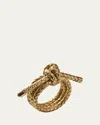 Kim Seybert Rope Knot Golden Faux Leather Napkin Ring In Gold