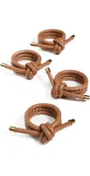 Kim Seybert Rope Knot Napkin Rings Set Of 4 Brown In Brown