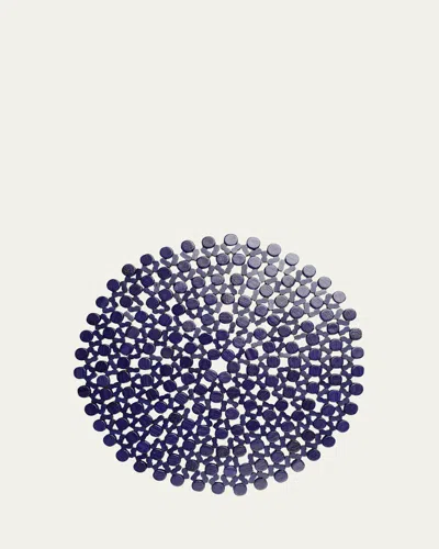Kim Seybert Round Bamboo Placemat In Navy